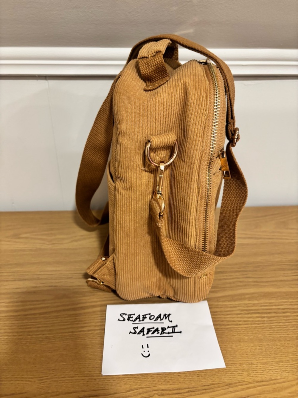 NWOT Rad Rev The 1 Mini Convertible Corduroy Backpack - Picture 2 of 6
